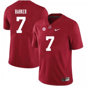 NCAA Men's Alabama Crimson Tide #7 Braxton Barker Stitched College 2021 Nike Authentic Crimson Football Jersey PF17G77JM